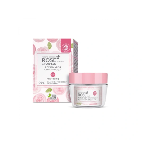 FLOS-LEK ROSE FOR SKIN Różane ogrody® Różany krem odmładzający na dzień [ECO zestaw] 50 ml